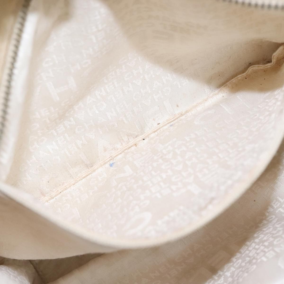 Chanel Coco Mark Beige Canvas Handbag (Pre-Owned) Size ONE SIZE - 20 Thumbnail