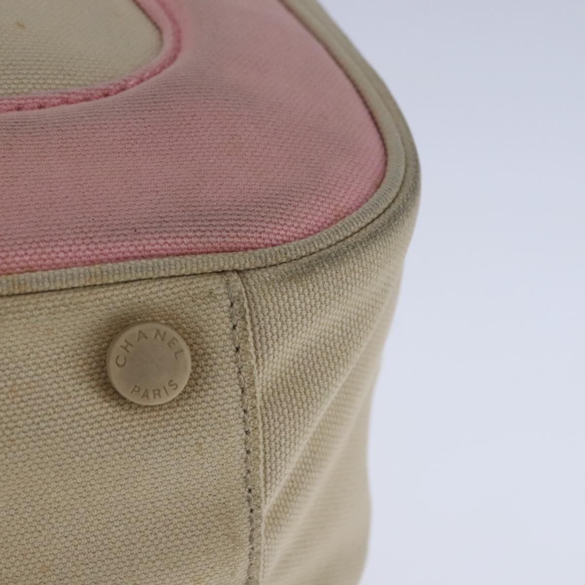 Chanel Coco Mark Beige Canvas Handbag (Pre-Owned) Size ONE SIZE - 12 Thumbnail