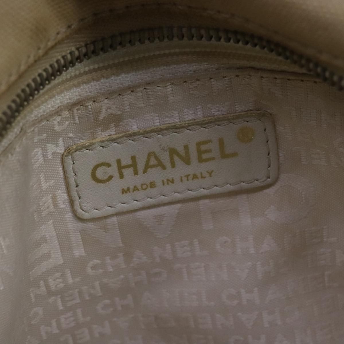 Chanel Coco Mark Beige Canvas Handbag (Pre-Owned) Size ONE SIZE - 9 Thumbnail