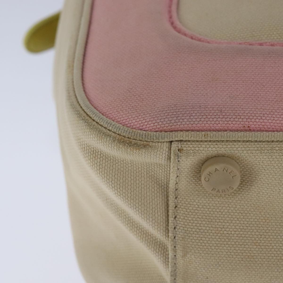Chanel Coco Mark Beige Canvas Handbag (Pre-Owned) Size ONE SIZE - 17 Thumbnail