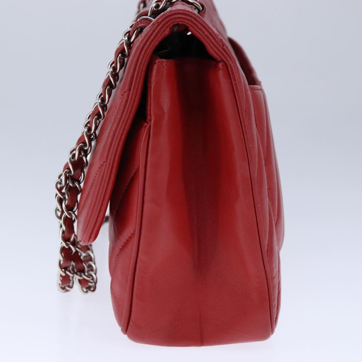 Chanel Single Flap Red Leather Shoulder Bag (Pre-Owned) Size ONE SIZE - 15 Thumbnail