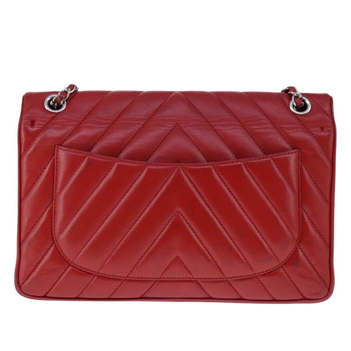 Chanel Single Flap Red Leather Shoulder Bag (Pre-Owned) Size ONE SIZE - 2 Thumbnail
