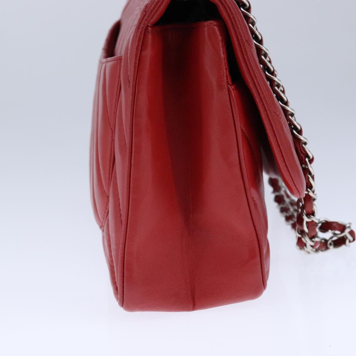 Chanel Single Flap Red Leather Shoulder Bag (Pre-Owned) Size ONE SIZE - 3 Thumbnail