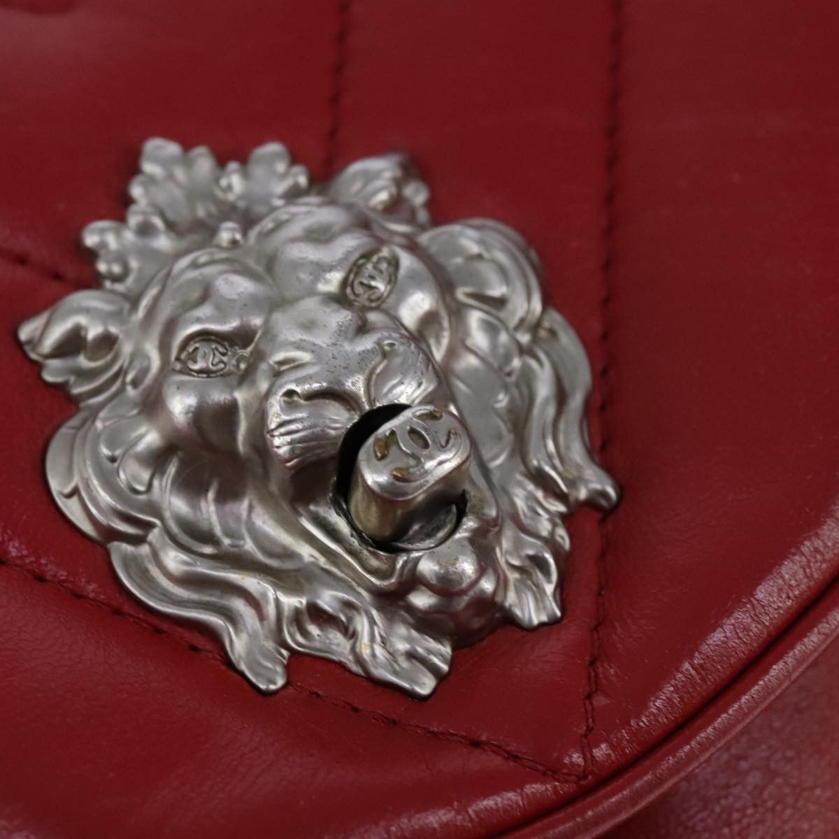 Chanel Single Flap Red Leather Shoulder Bag (Pre-Owned) Size ONE SIZE - 7 Thumbnail