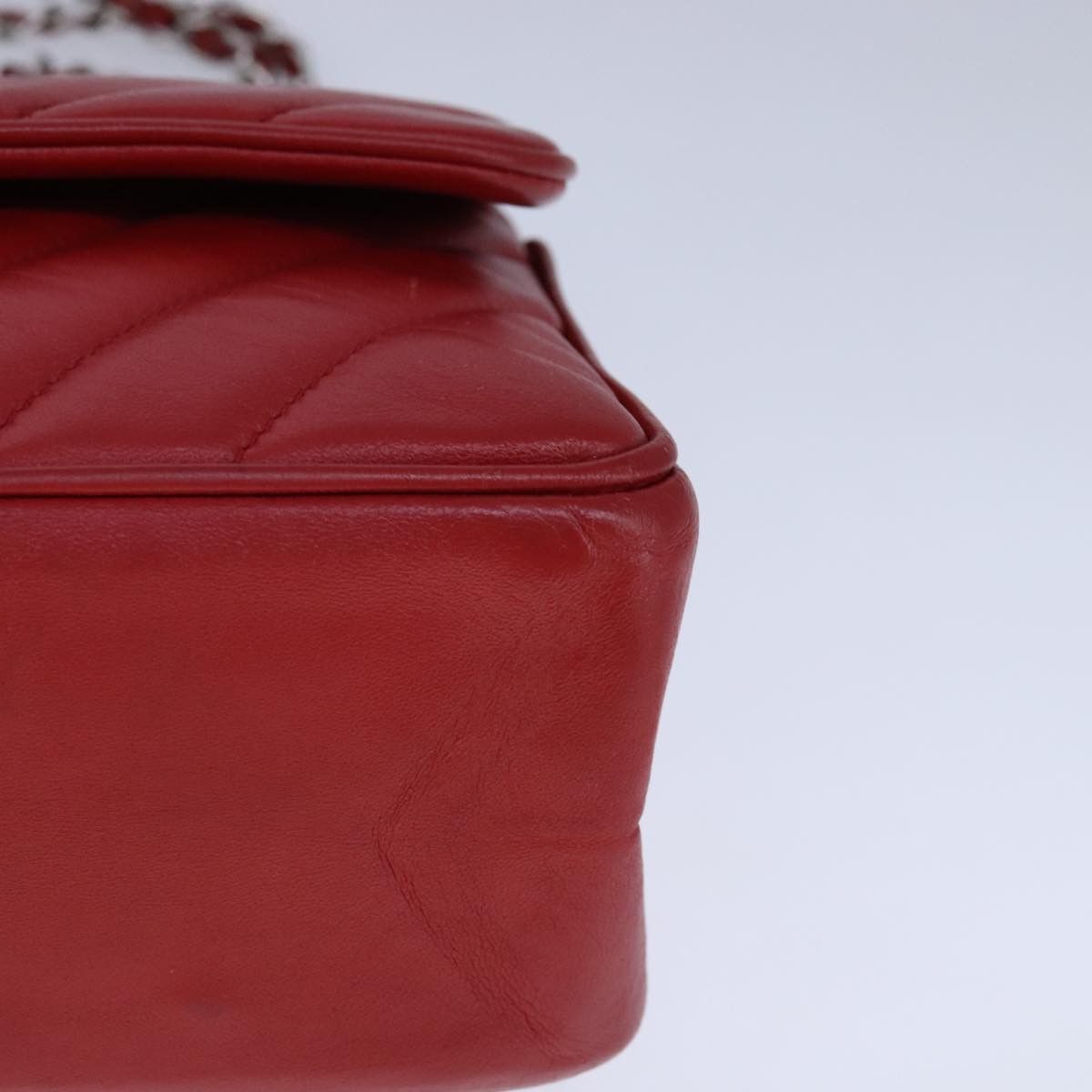 Chanel Single Flap Red Leather Shoulder Bag (Pre-Owned) Size ONE SIZE - 6 Thumbnail
