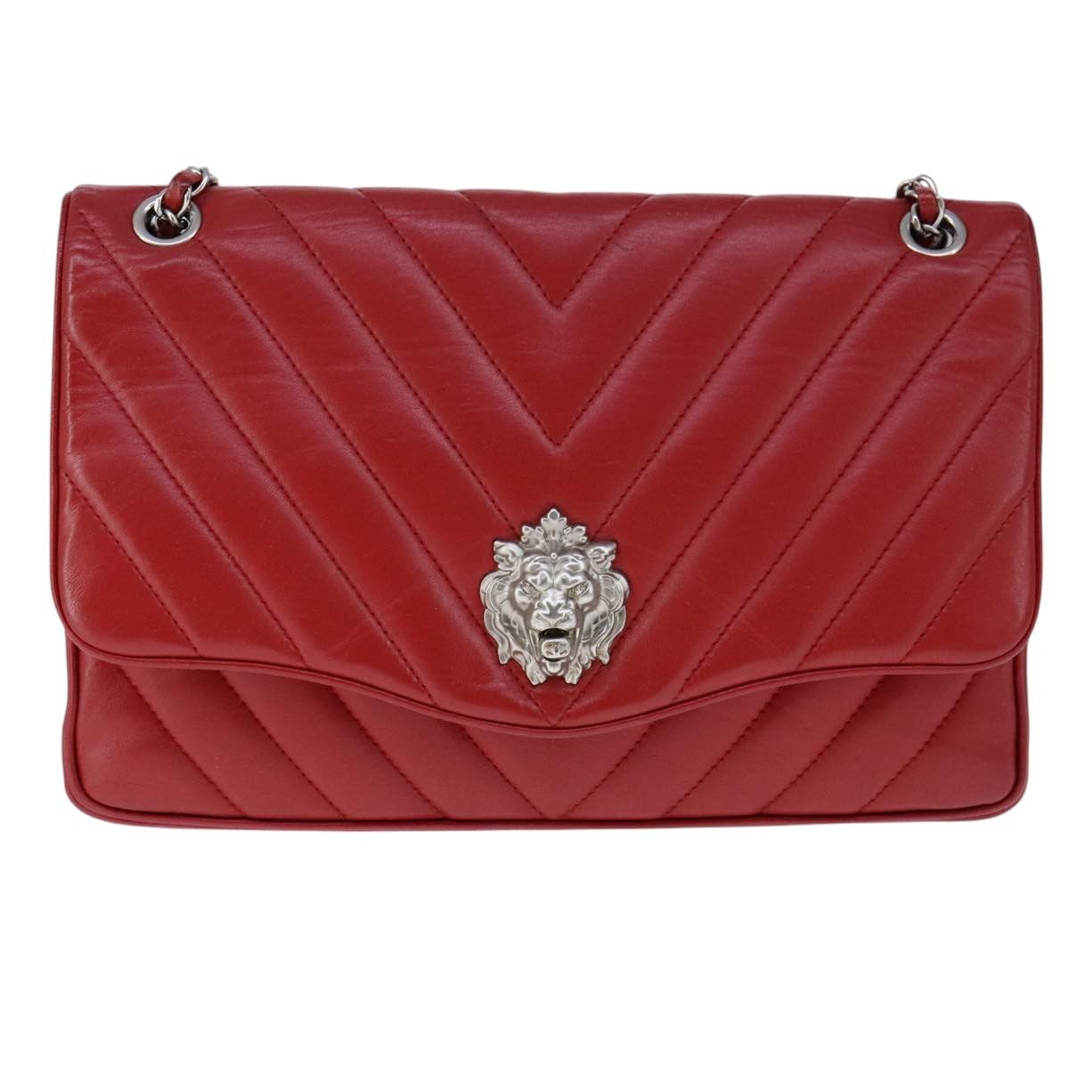 Chanel Single Flap Red Leather Shoulder Bag (Pre-Owned) Size ONE SIZE - 14 Thumbnail