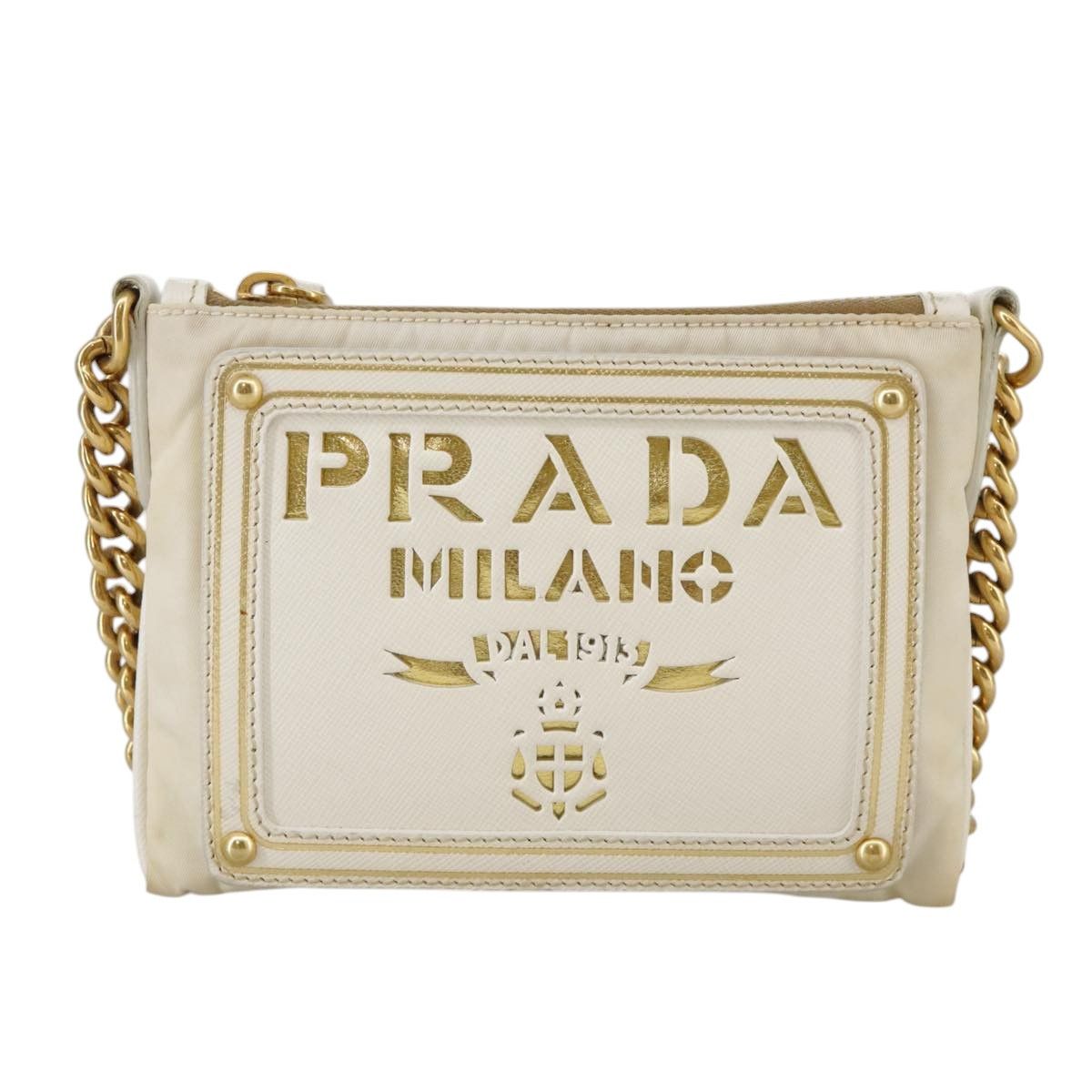 Prada Tessuto White Synthetic Shoulder Bag (Pre-Owned) Size ONE SIZE - 13 Thumbnail