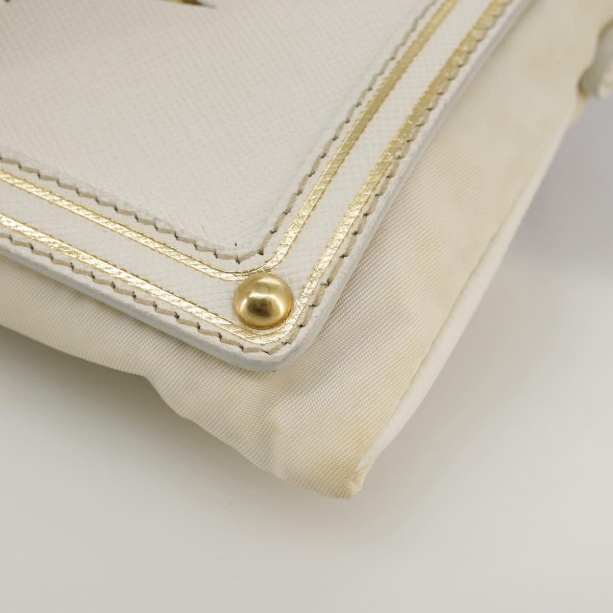 Prada Tessuto White Synthetic Shoulder Bag (Pre-Owned) Size ONE SIZE - 14 Thumbnail