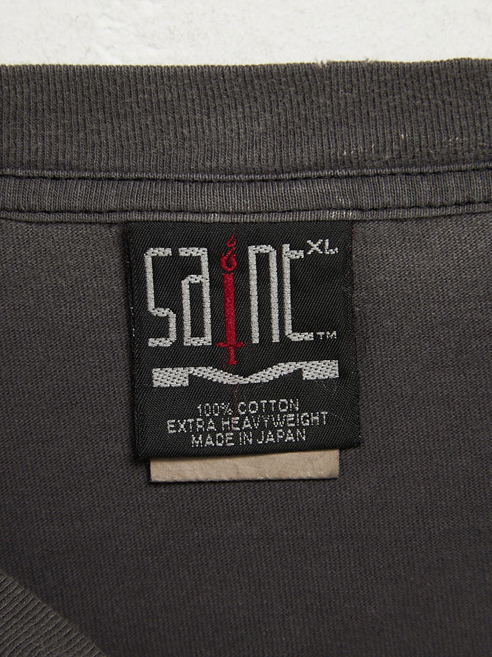 Saint Michael Black Washed Shivering Logo Printed Cotton Longsleeve Size US XL / EU 56 / 4 - 4 Thumbnail