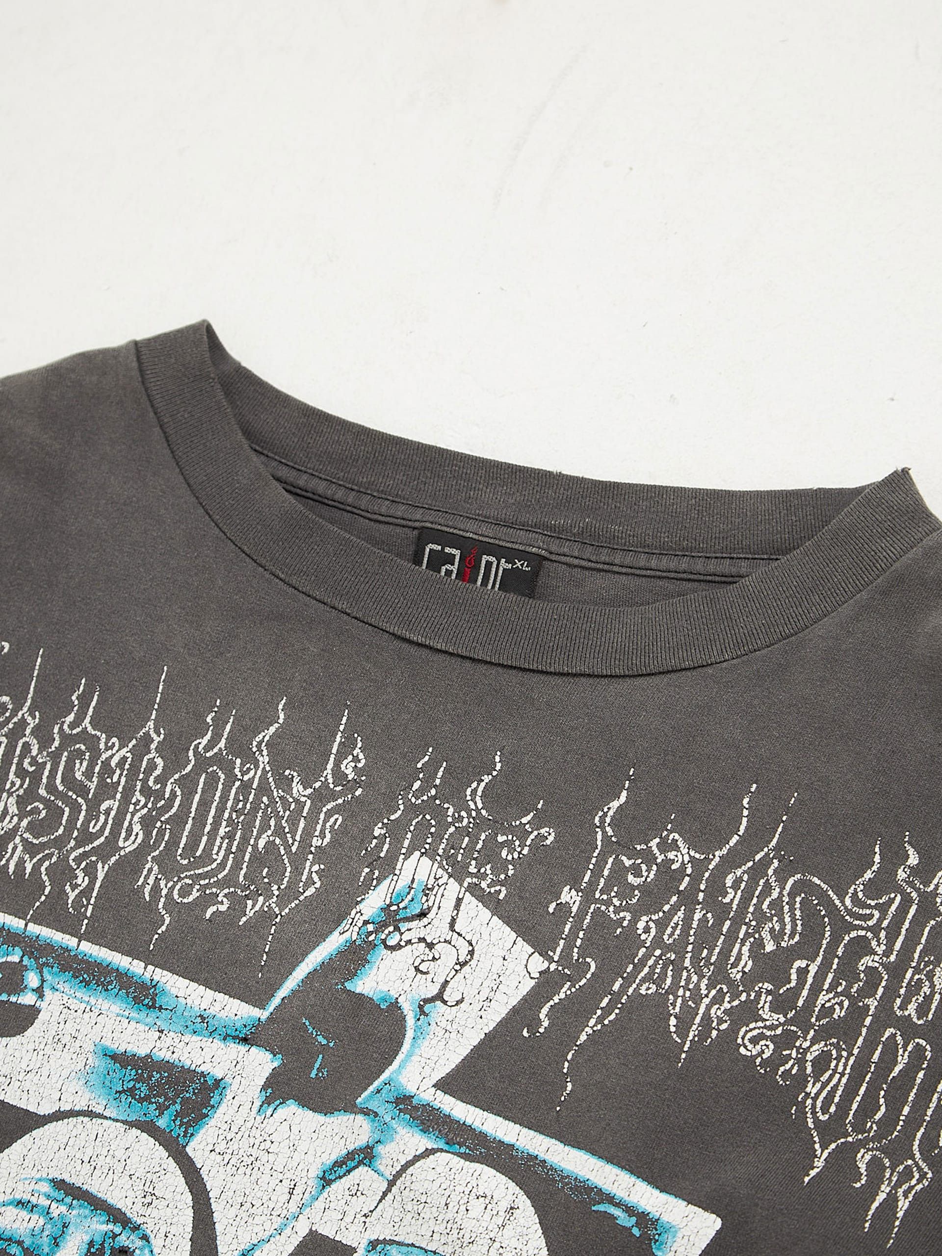 Saint Michael Black Washed Shivering Logo Printed Cotton Longsleeve Size US XL / EU 56 / 4 - 3 Thumbnail
