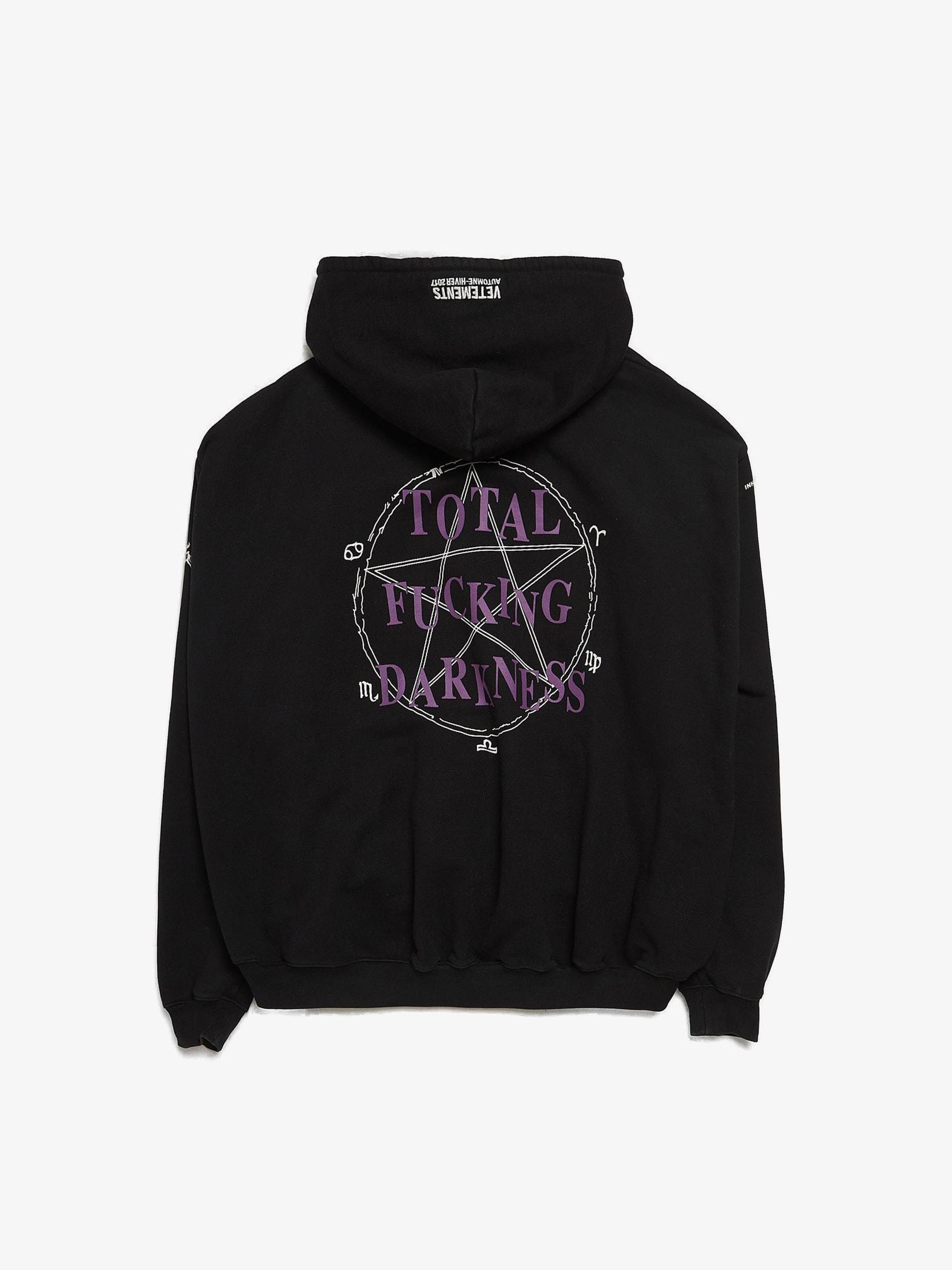 Vetements Black Total Fucking Darkness Back Logo Printed Oversized