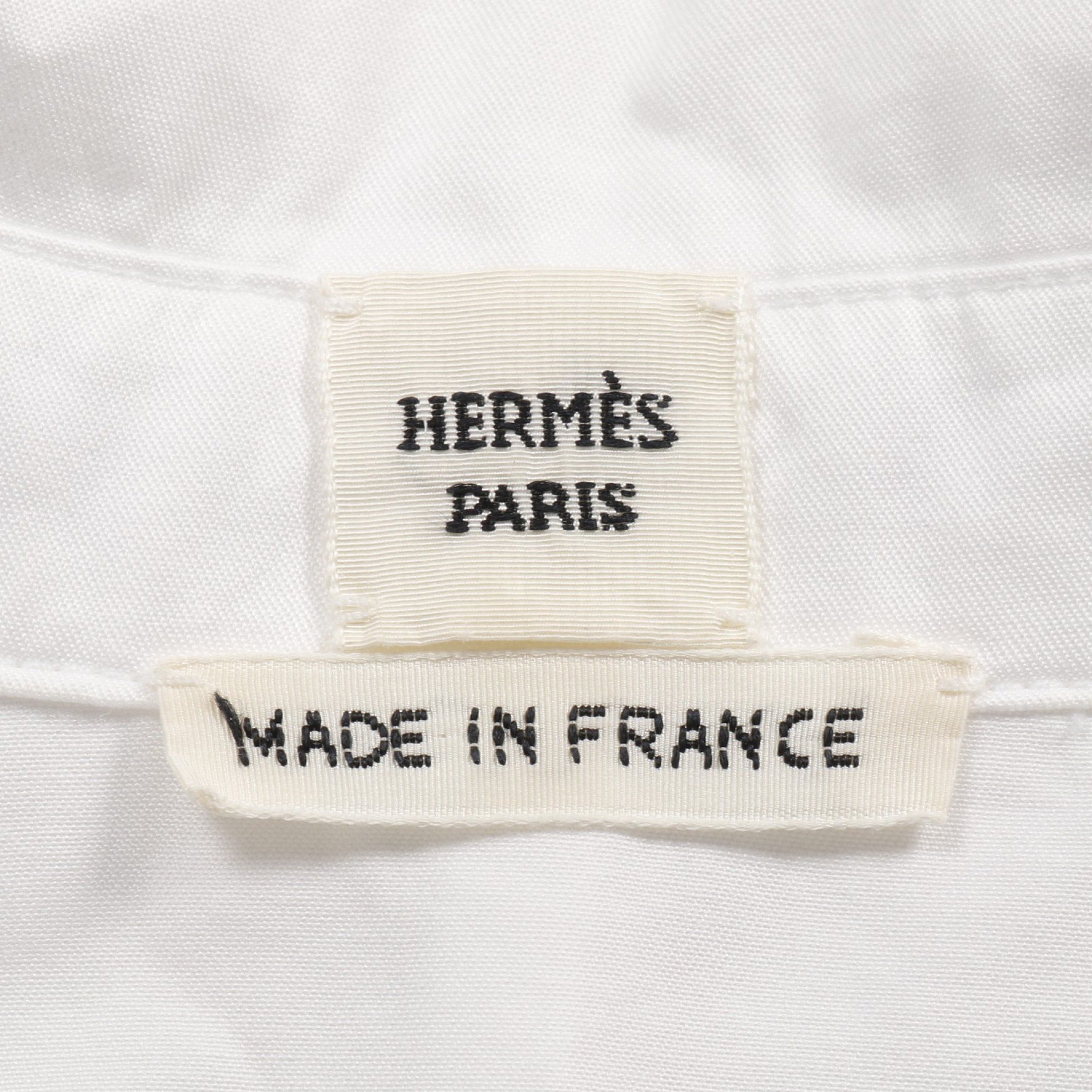 Hermes Hermes Caleche Embroidery Shirt Cotton White Size ONE SIZE - 4 Thumbnail