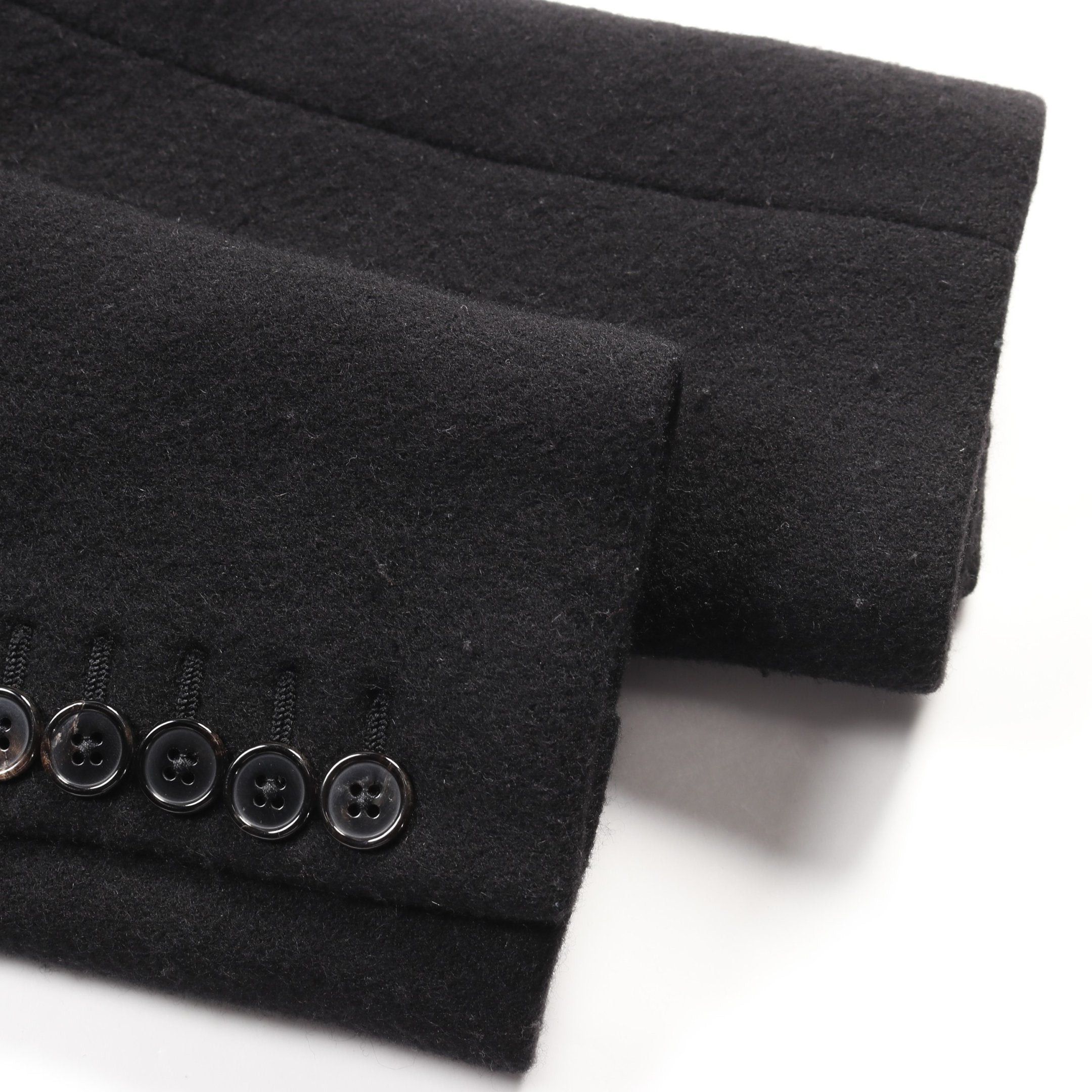 Yves Saint Laurent Yves Saint Laurent Chester Coat Wool Angola Fiber Black Size ONE SIZE - 13 Thumbnail