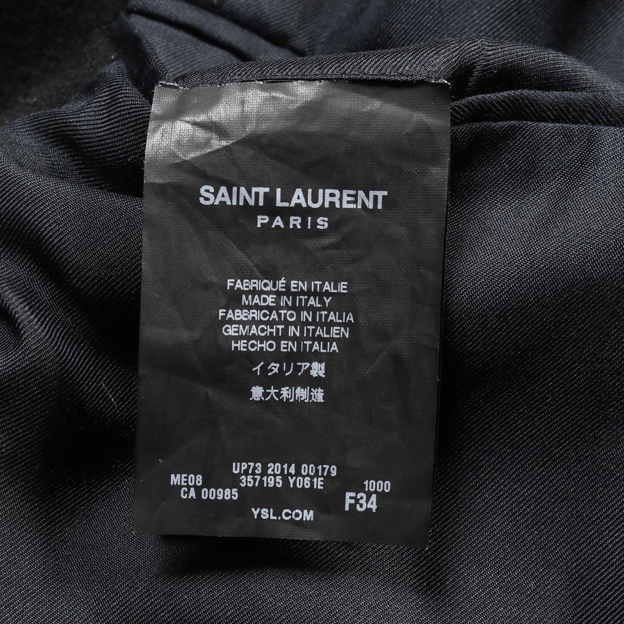 Yves Saint Laurent Yves Saint Laurent Chester Coat Wool Angola Fiber Black Size ONE SIZE - 4 Thumbnail