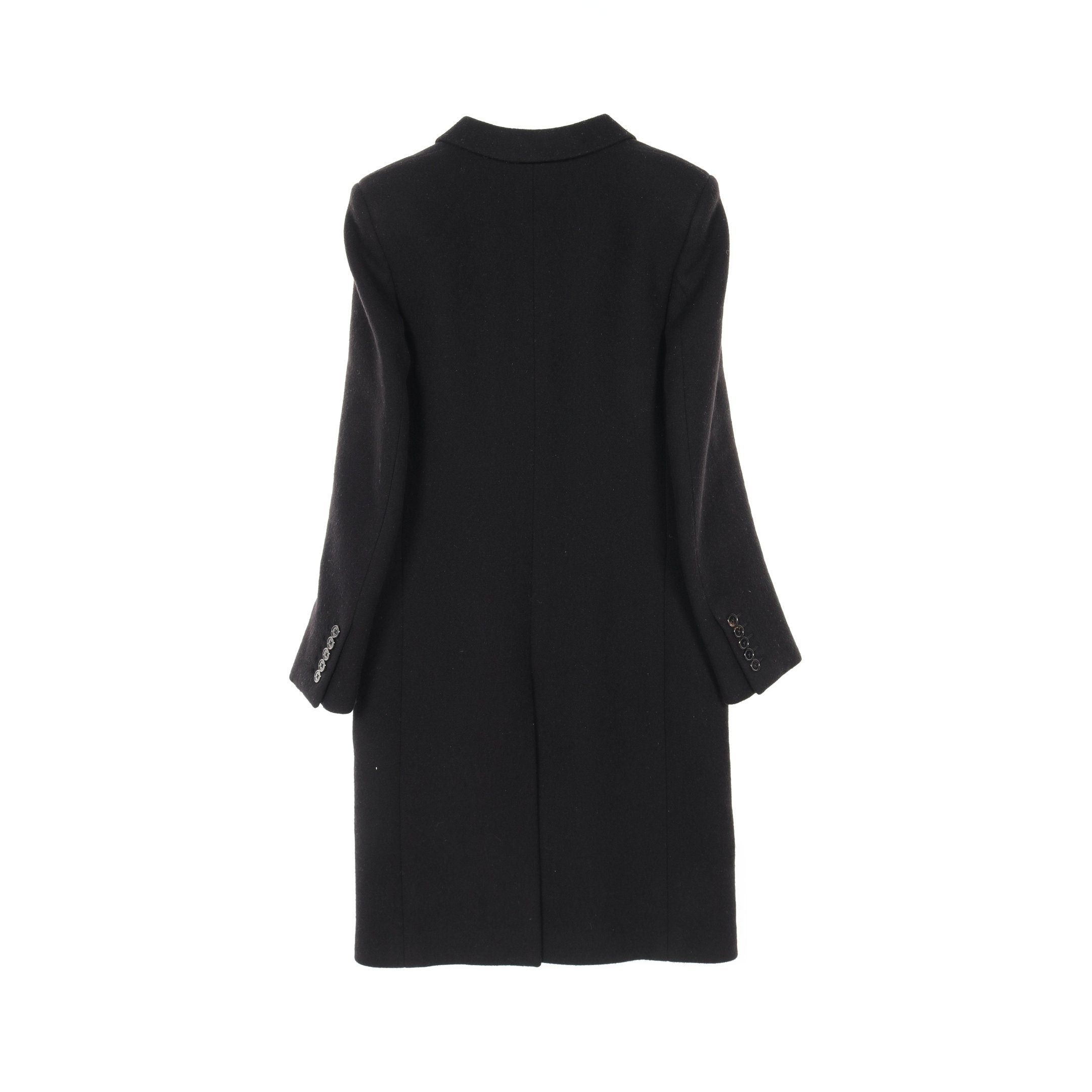 Yves Saint Laurent Yves Saint Laurent Chester Coat Wool Angola Fiber Black Size ONE SIZE - 2 Thumbnail