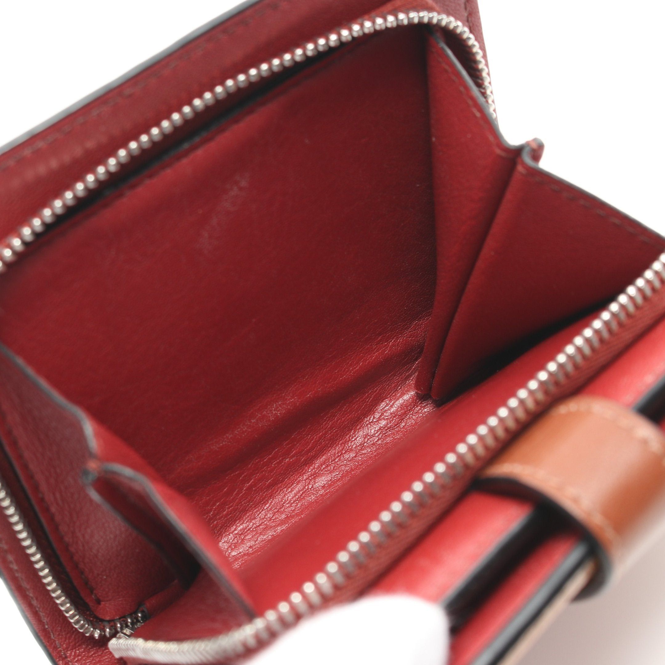Loewe Loewe Compact Zip Wallet Bi-Fold Leather Light Brown Red Size ONE SIZE - 5 Thumbnail