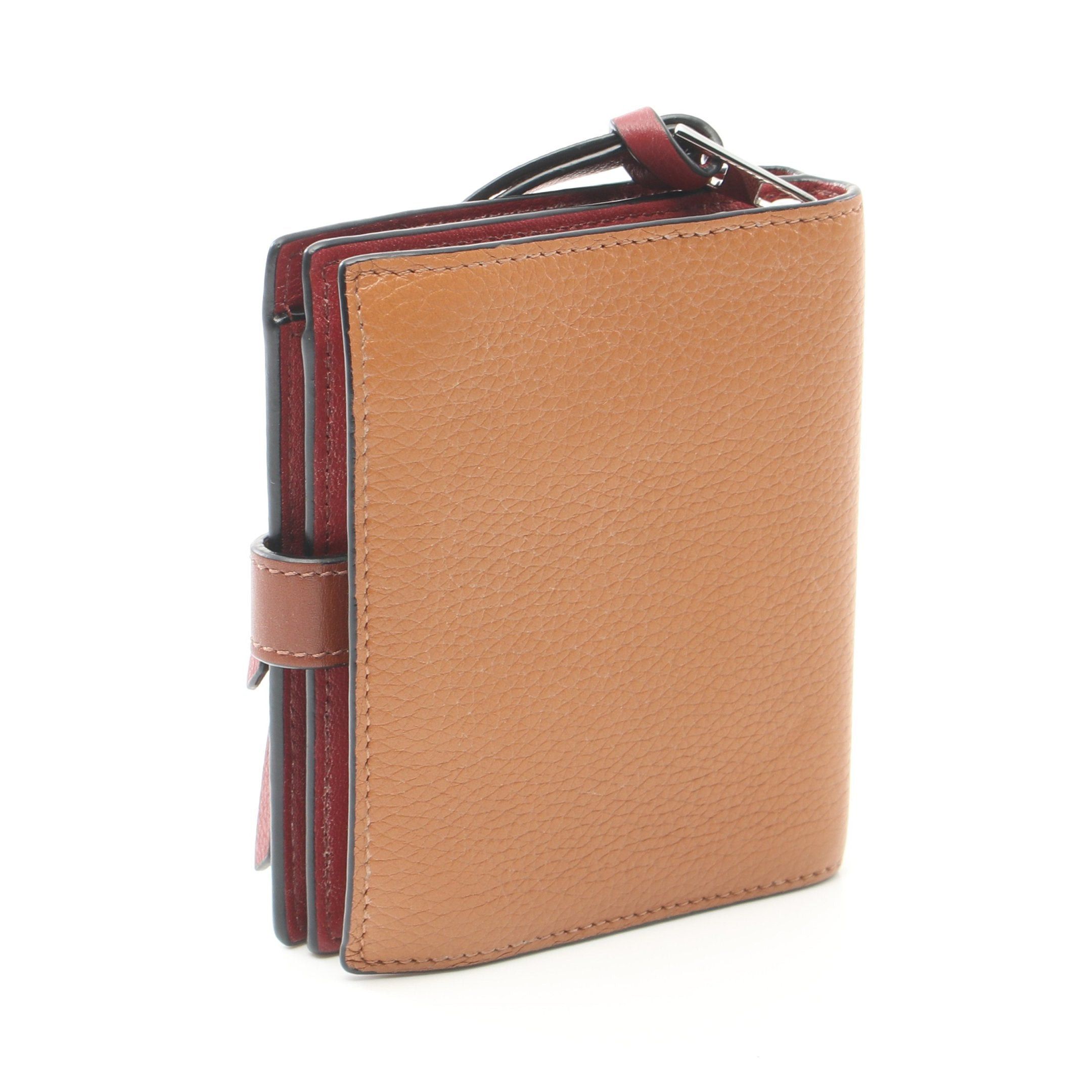 Loewe Loewe Compact Zip Wallet Bi-Fold Leather Light Brown Red Size ONE SIZE - 2 Thumbnail
