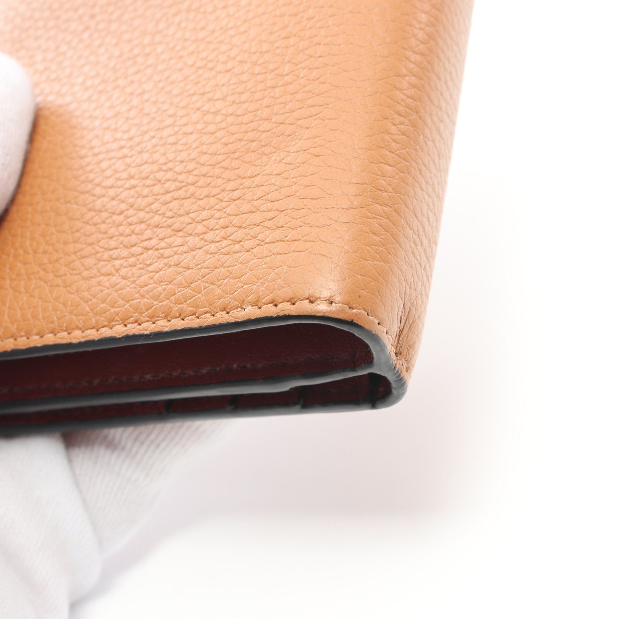 Loewe Loewe Compact Zip Wallet Bi-Fold Leather Light Brown Red Size ONE SIZE - 12 Thumbnail