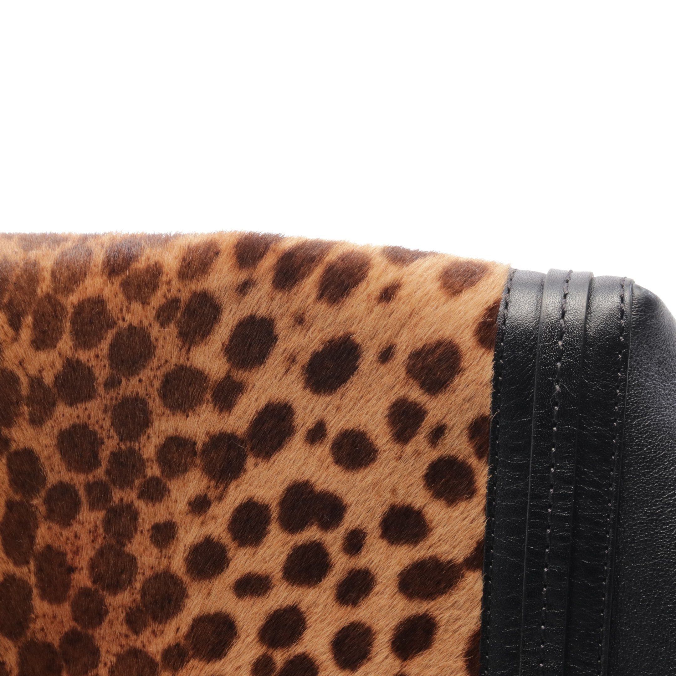 Chloe Chloe Allison Handbag Leopard Unborn Calf Leather Brown Black Size ONE SIZE - 11 Thumbnail