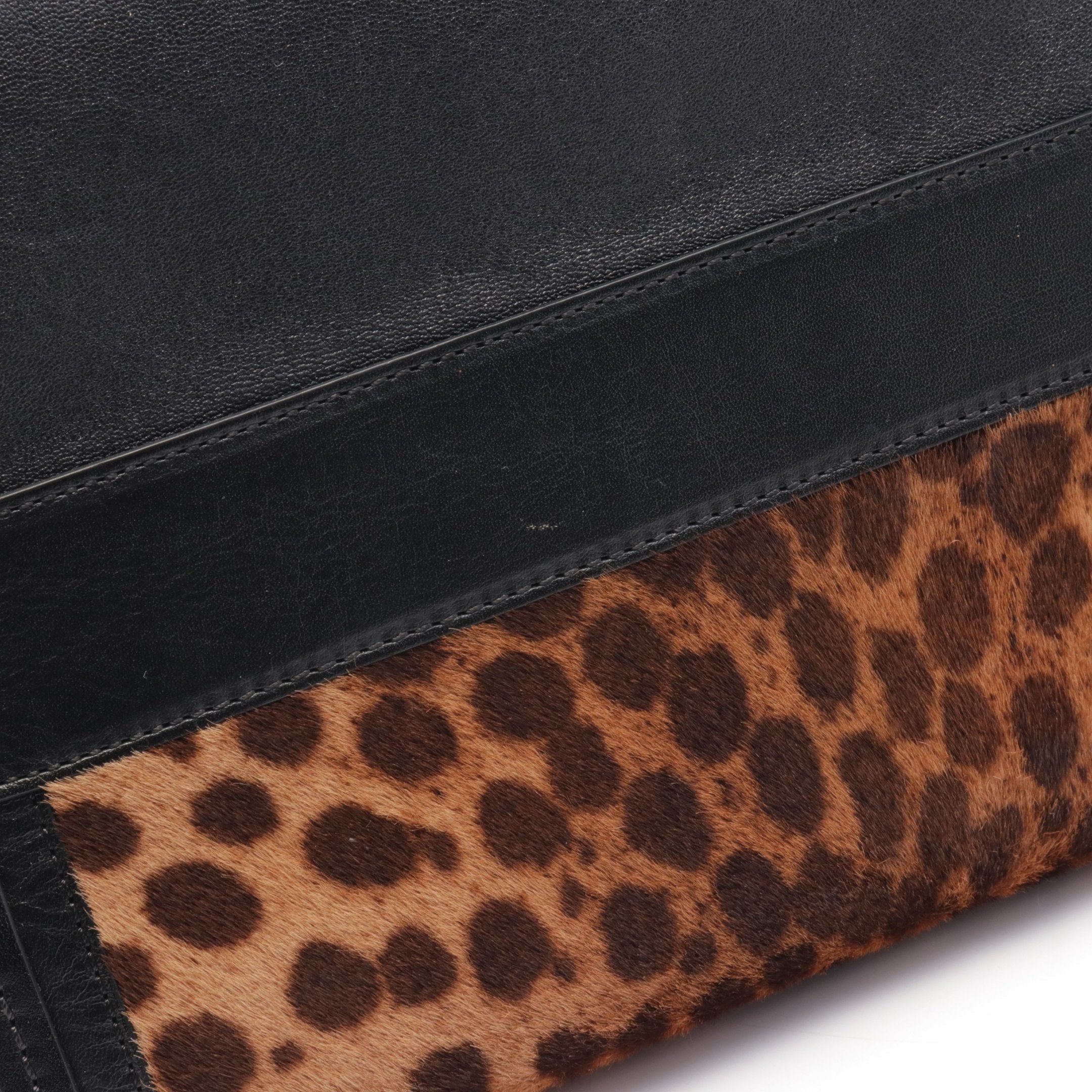 Chloe Chloe Allison Handbag Leopard Unborn Calf Leather Brown Black Size ONE SIZE - 10 Thumbnail