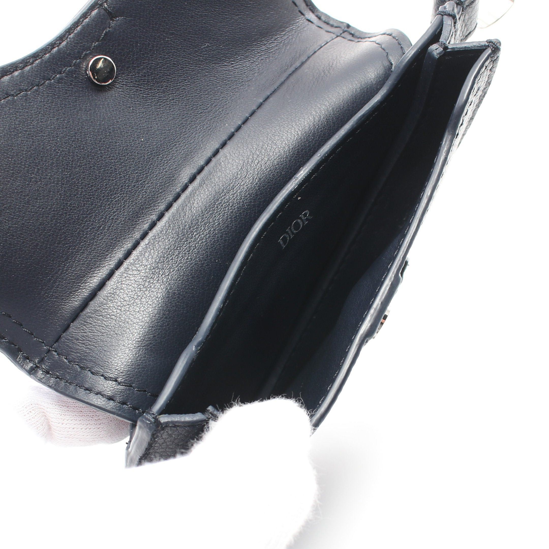 Dior Dior Saddle Coin Purse Leather Navy Size ONE SIZE - 3 Thumbnail