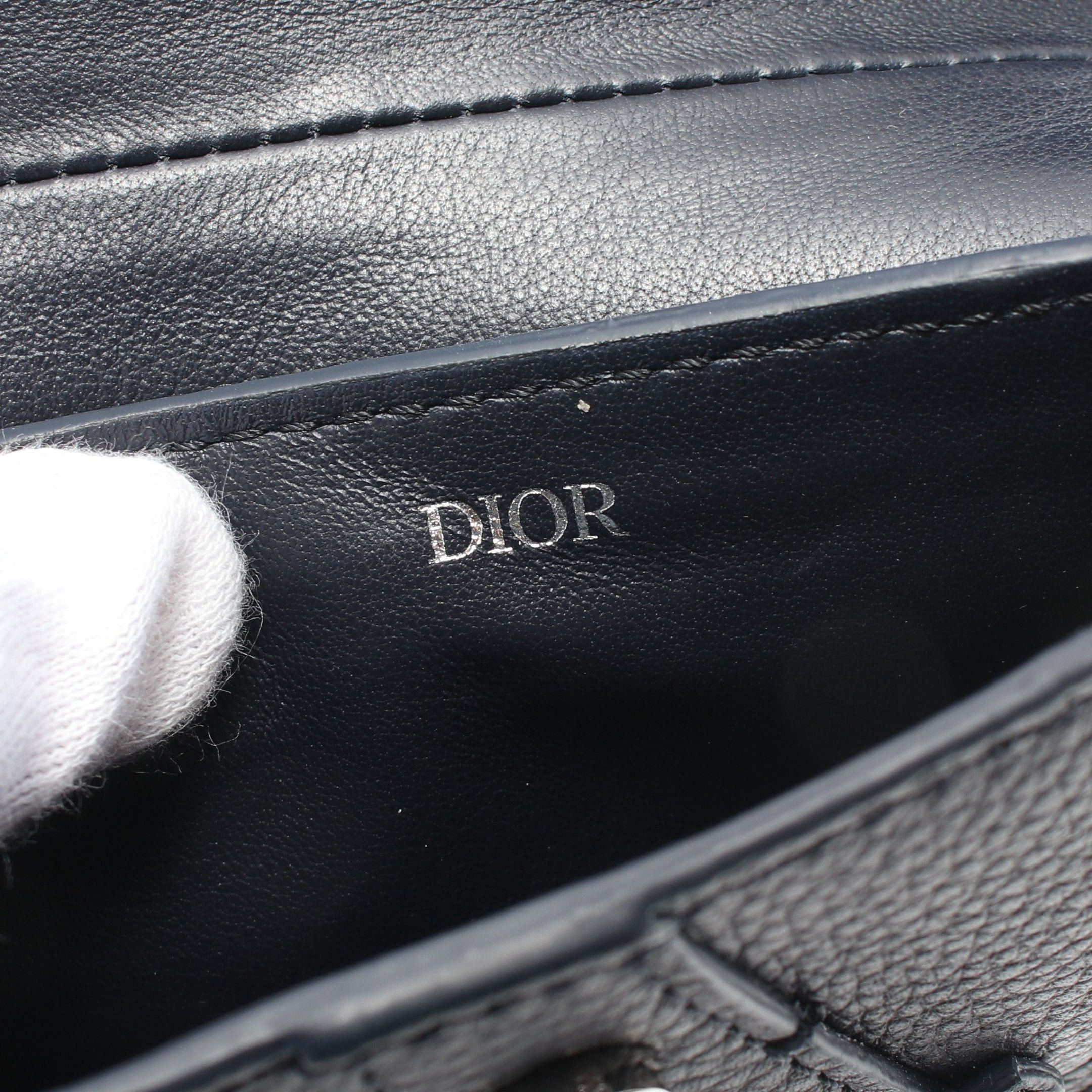 Dior Dior Saddle Coin Purse Leather Navy Size ONE SIZE - 4 Thumbnail