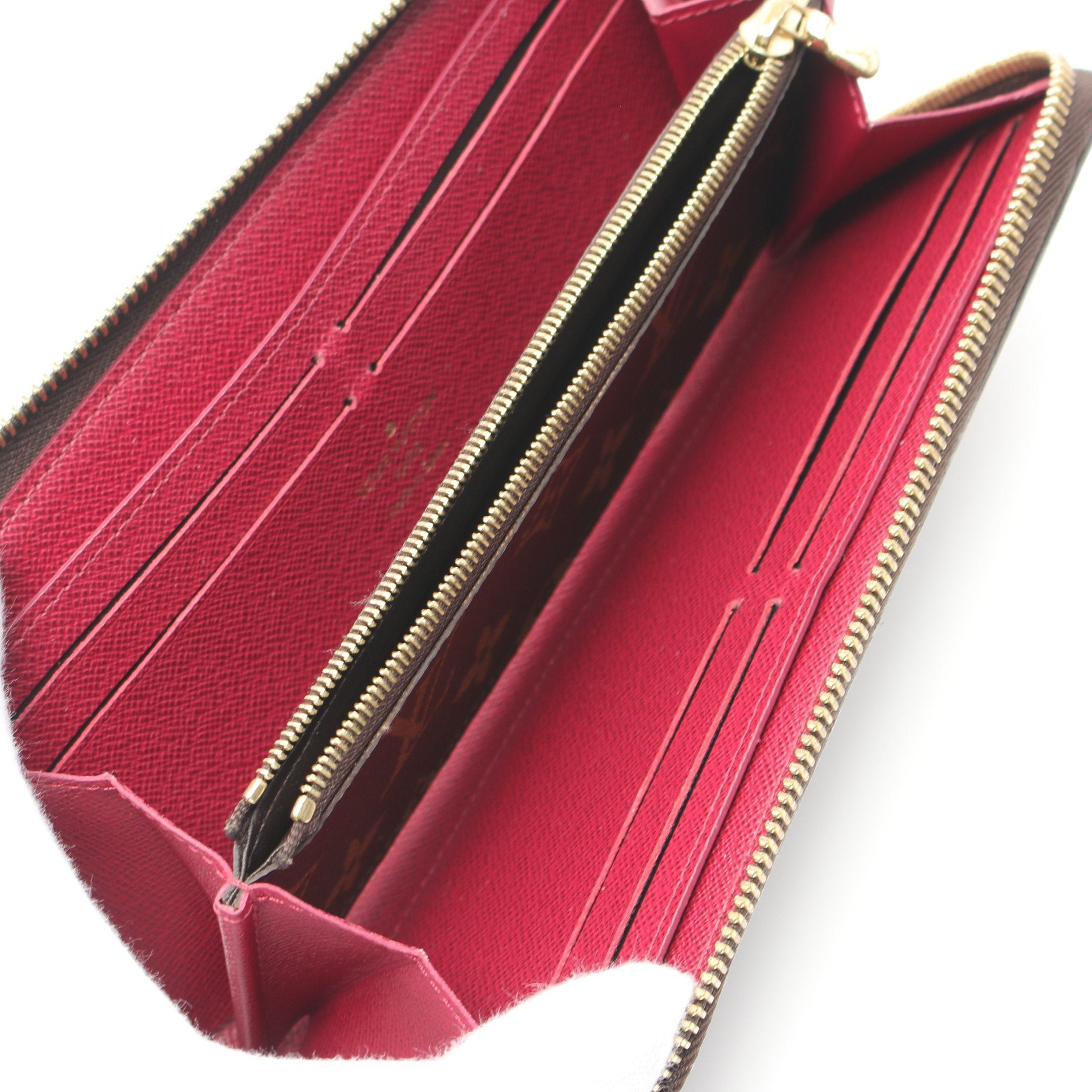 Louis Vuitton Louis Vuitton Portefeuil Clemence Monogram Fuchsia Round Zipper Long Wallet Leather Brown Pink Purple Size ONE SIZE - 3 Thumbnail