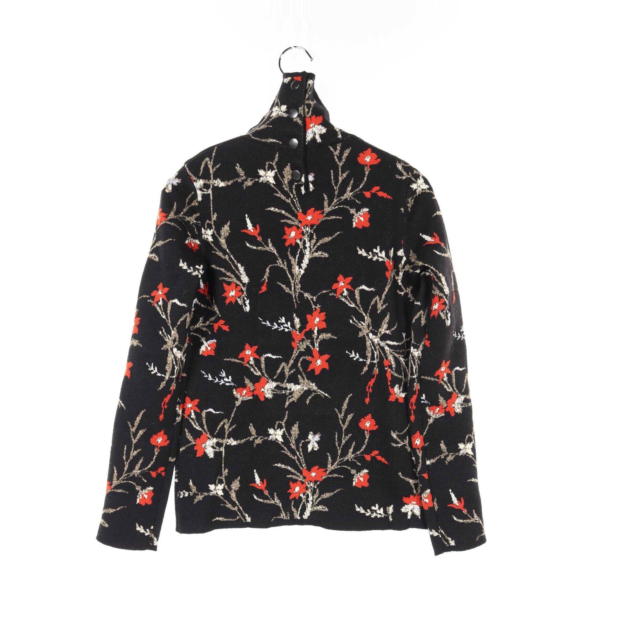 Balenciaga Balenciaga Knit High Neck Floral Pattern Wool Black Multicolor Size ONE SIZE - 2 Thumbnail