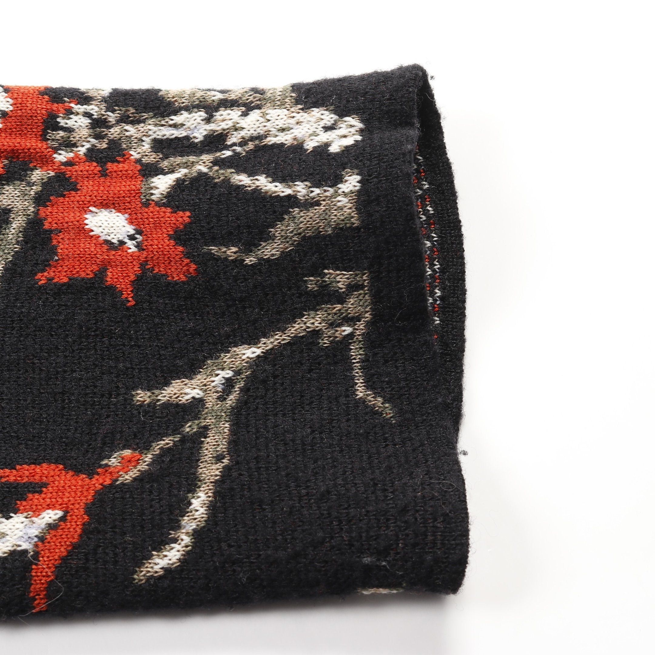 Balenciaga Balenciaga Knit High Neck Floral Pattern Wool Black Multicolor Size ONE SIZE - 10 Thumbnail