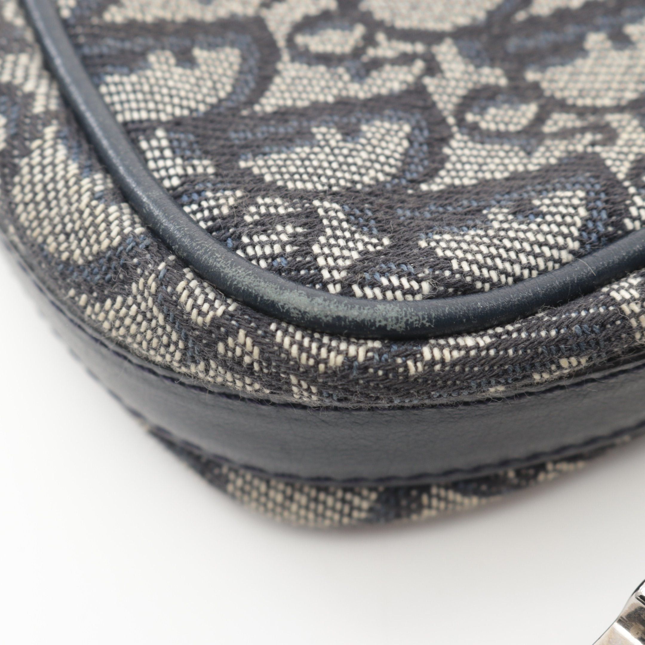 Dior Dior Trotter Handbag Canvas Leather Light Gray Navy Size ONE SIZE - 6 Thumbnail