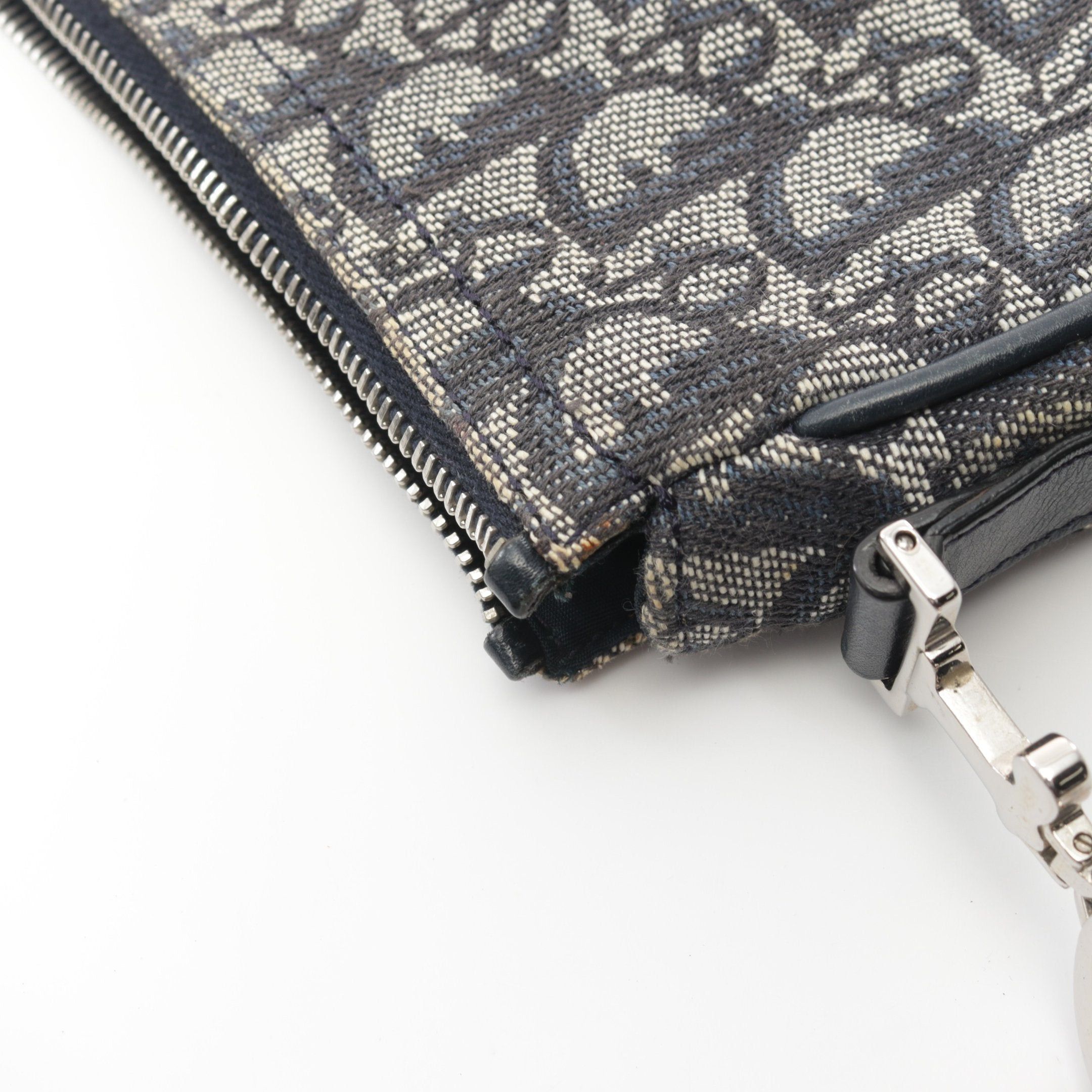 Dior Dior Trotter Handbag Canvas Leather Light Gray Navy Size ONE SIZE - 8 Thumbnail