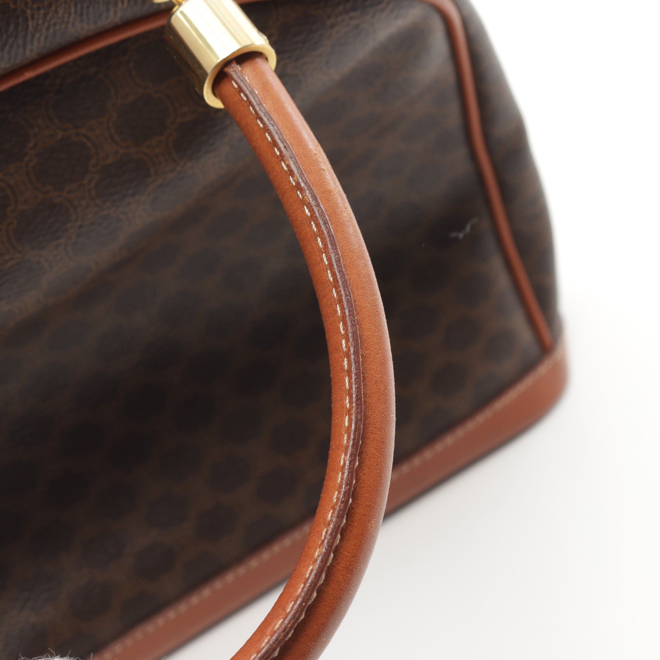 Celine Celine Macadam Handbag Leather Dark Brown Size ONE SIZE - 8 Thumbnail