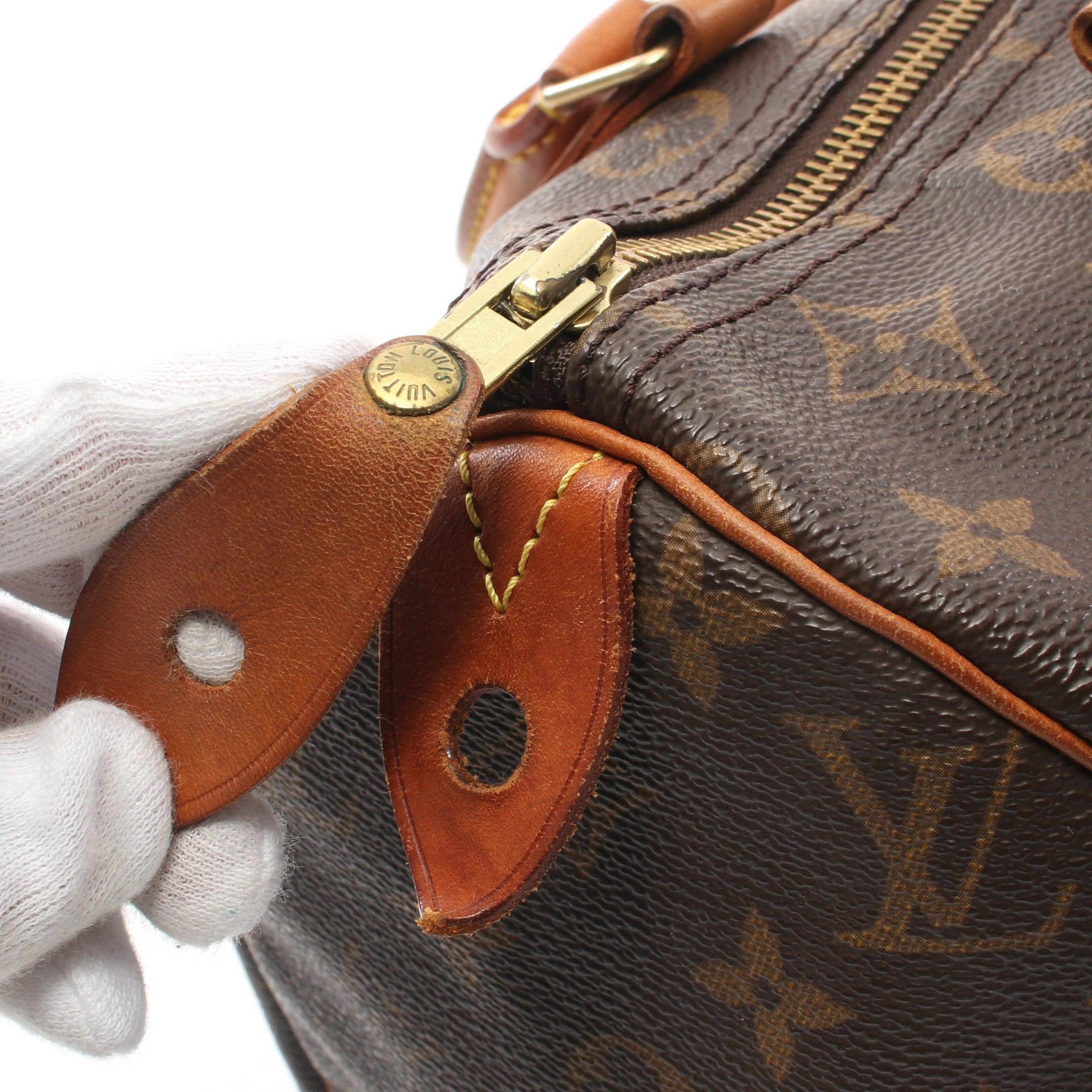 Louis Vuitton Louis Vuitton Speedy 30 Monogram Handbag Leather Brown Size ONE SIZE - 7 Thumbnail