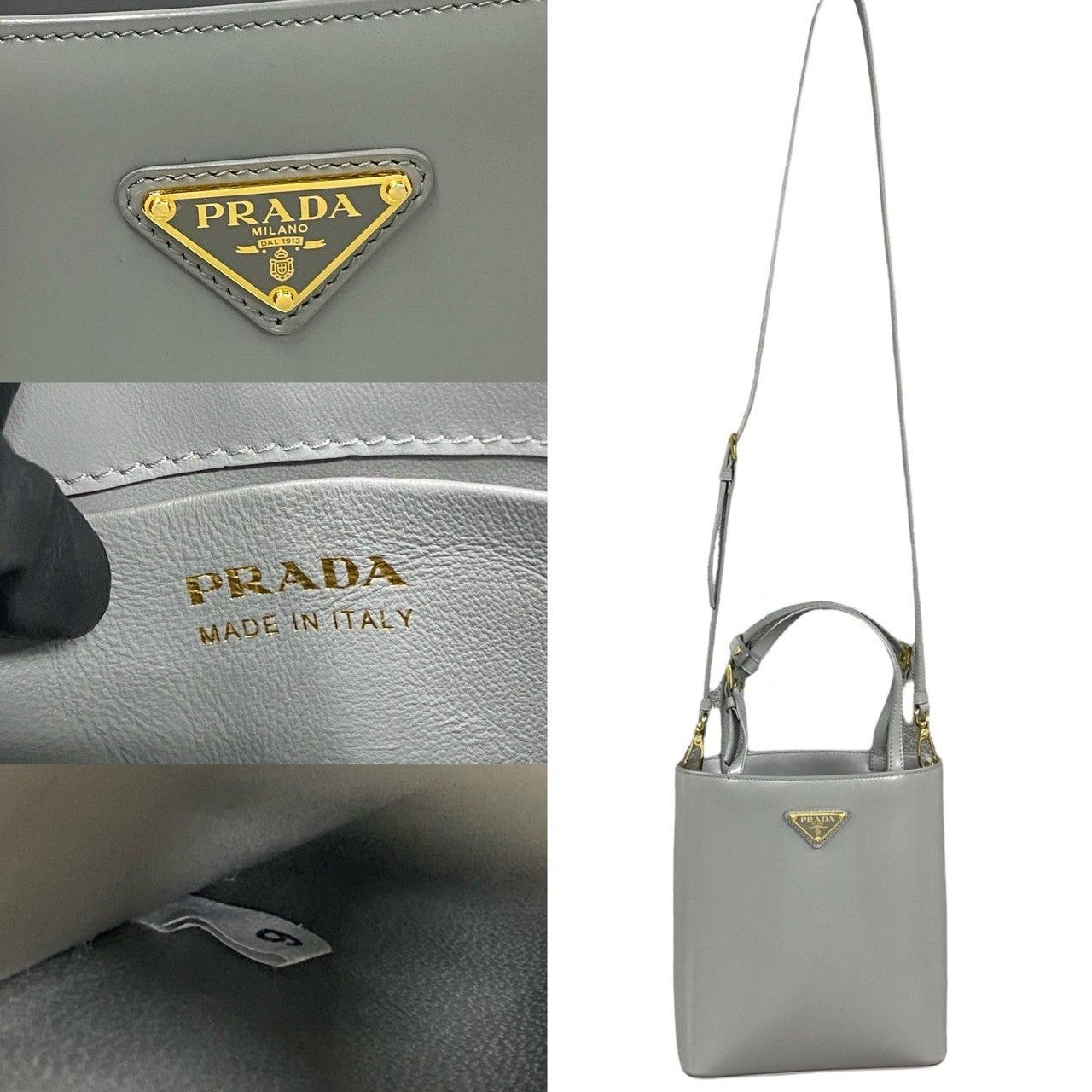 Prada Prada Shoulder Bag Grey Leather Size ONE SIZE - 3 Thumbnail