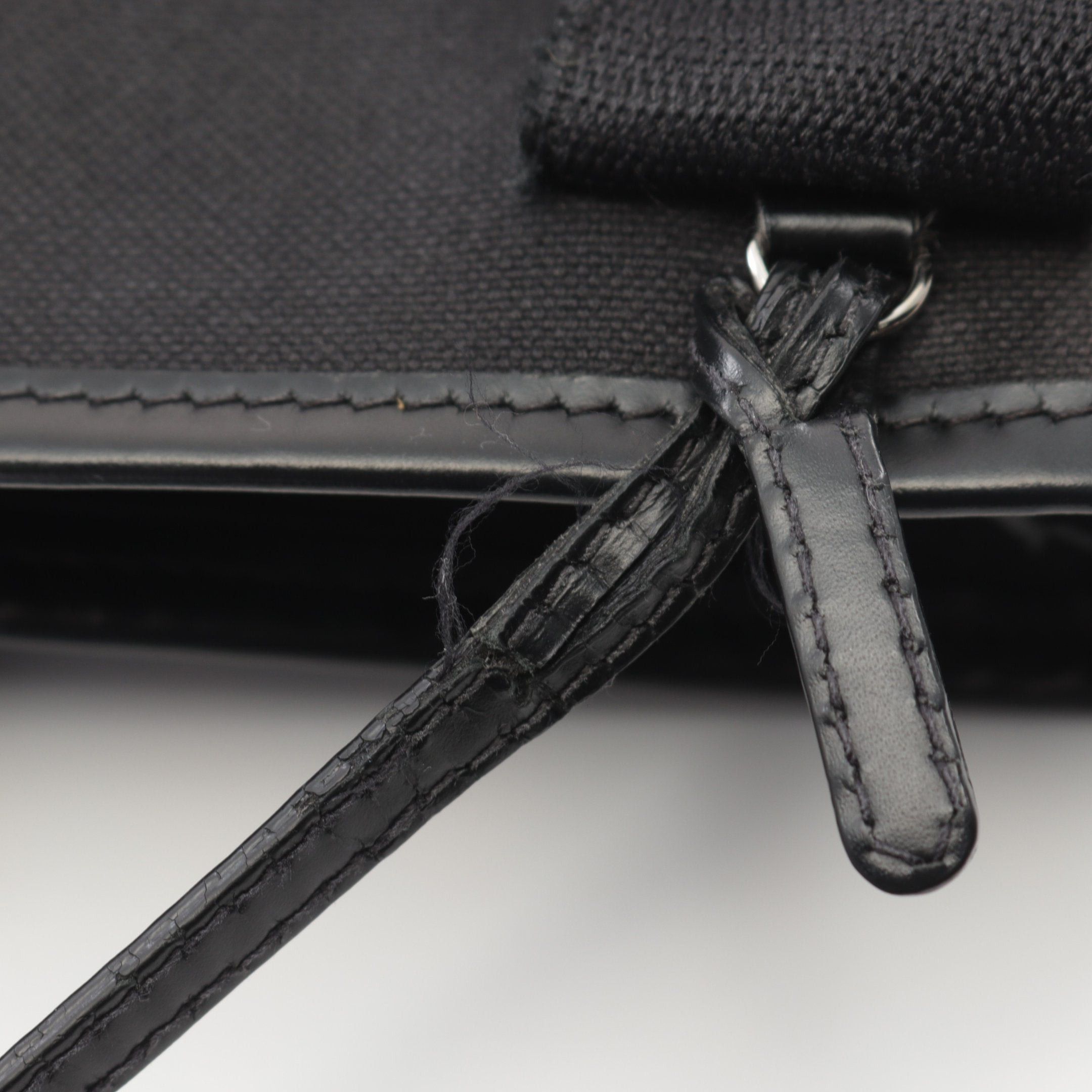 Balenciaga Balenciaga Navy Hippopotamus Xs Handbag Canvas Leather Black Size ONE SIZE - 9 Thumbnail