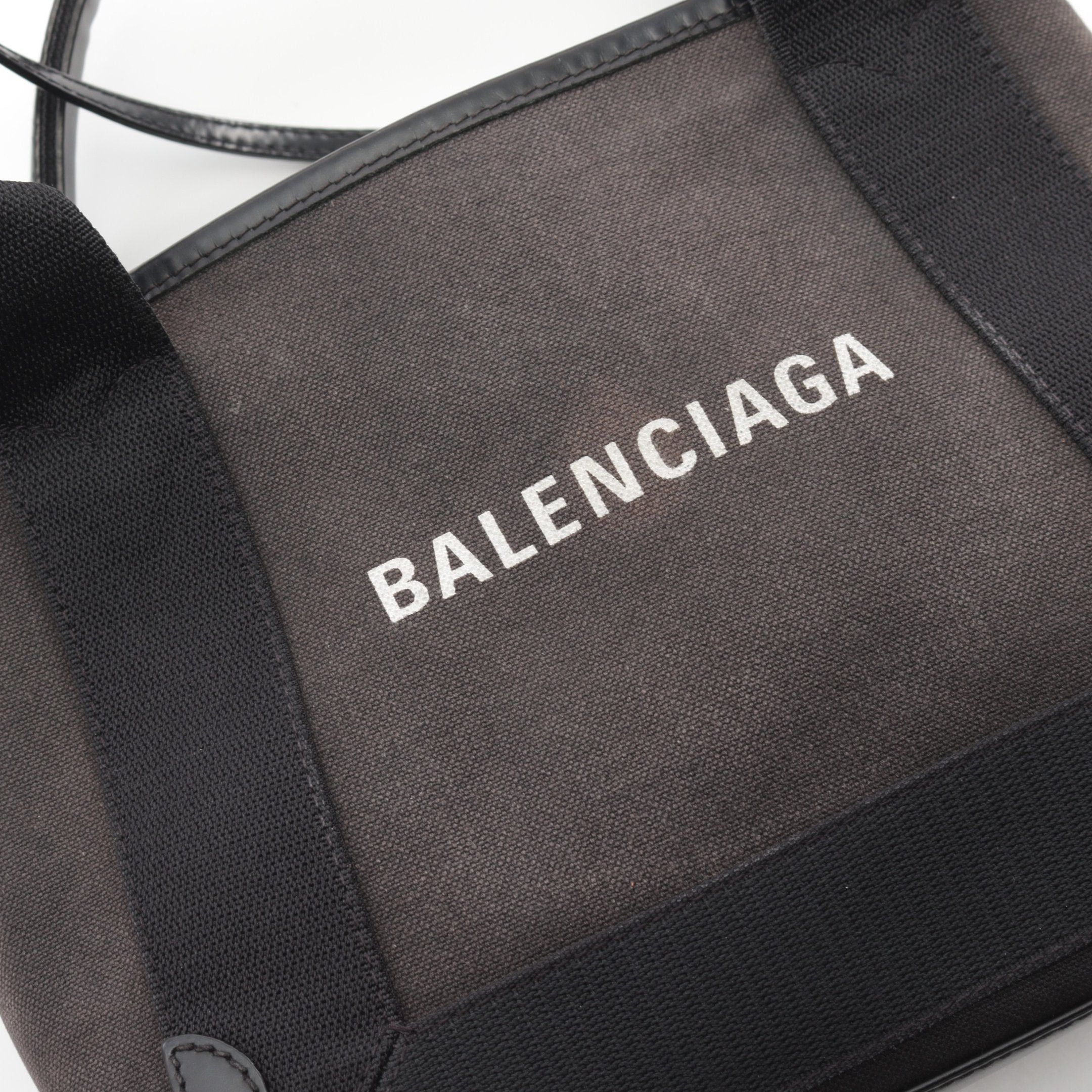 Balenciaga Balenciaga Navy Hippopotamus Xs Handbag Canvas Leather Black Size ONE SIZE - 6 Thumbnail