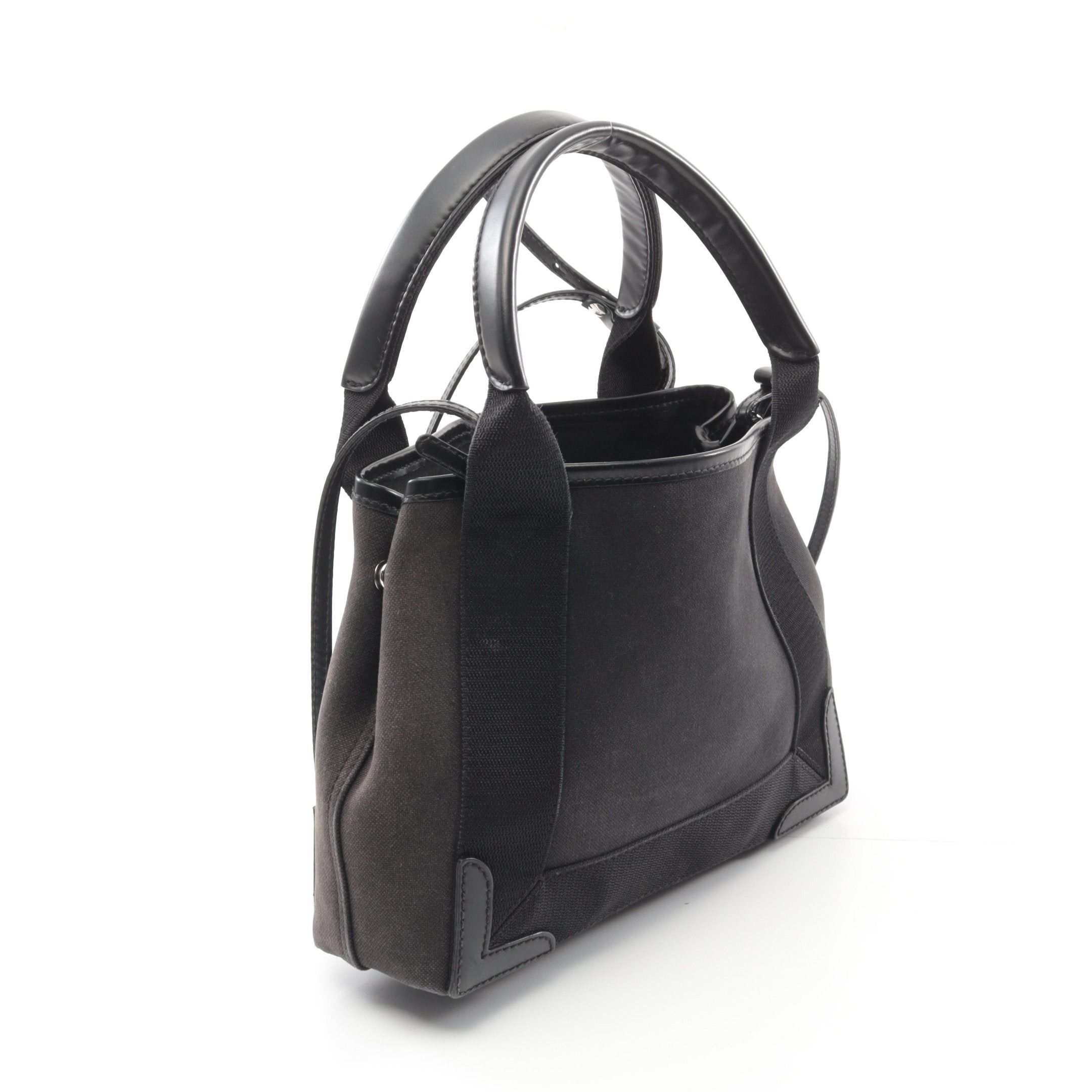Balenciaga Balenciaga Navy Hippopotamus Xs Handbag Canvas Leather Black Size ONE SIZE - 2 Thumbnail