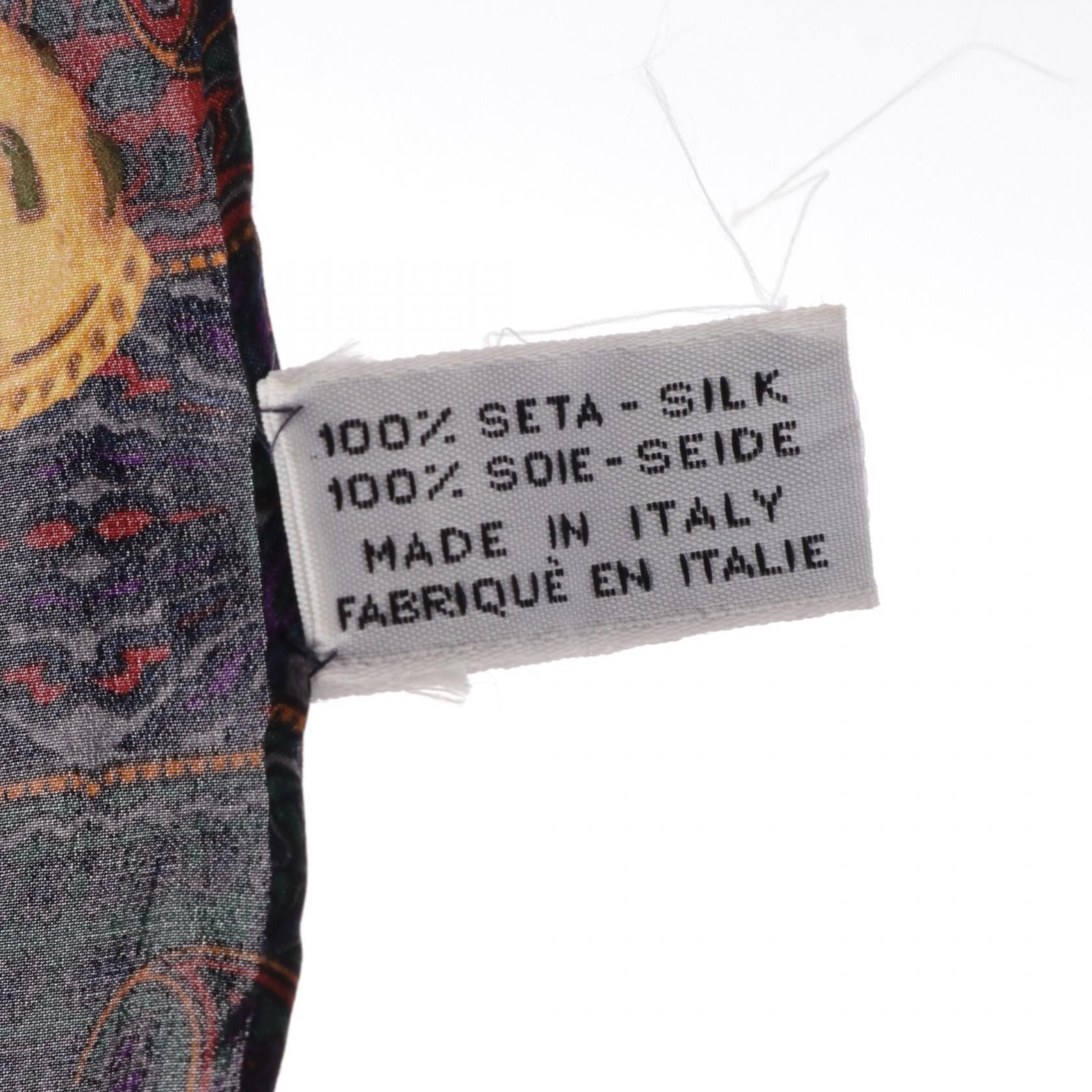 Chanel Chanel Gripoa Pattern Scarf Paisley Silk Black Multicolor Size ONE SIZE - 3 Thumbnail
