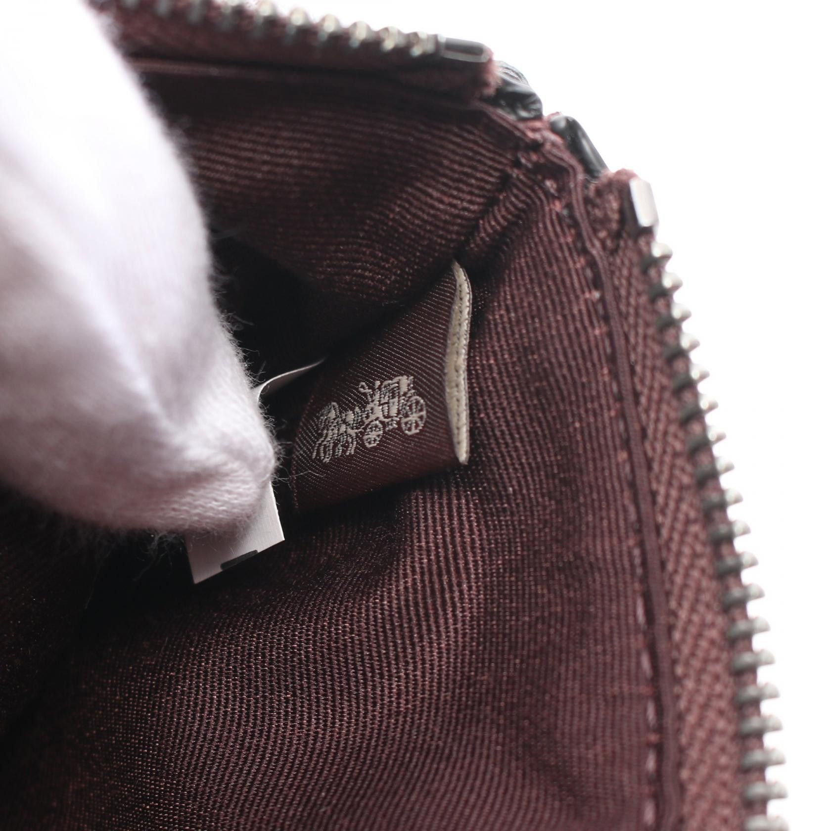 Coach Coach Signature Corner Zip Wristlet Pouch Leather Bordeaux Charm Set Size ONE SIZE - 5 Thumbnail
