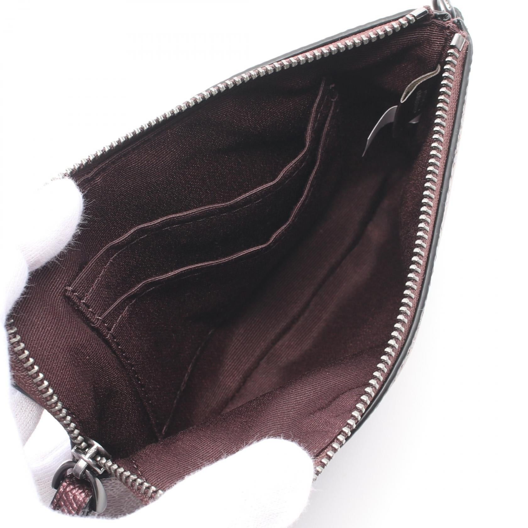 Coach Coach Signature Corner Zip Wristlet Pouch Leather Bordeaux Charm Set Size ONE SIZE - 4 Thumbnail