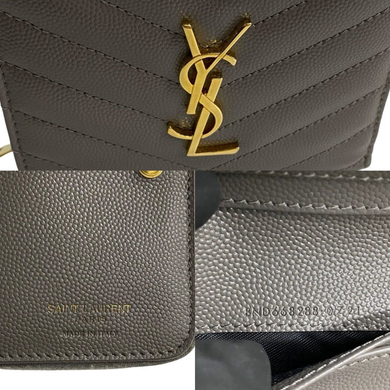 Yves Saint Laurent Yves Saint Laurent Grey Leather Size ONE SIZE - 2 Thumbnail