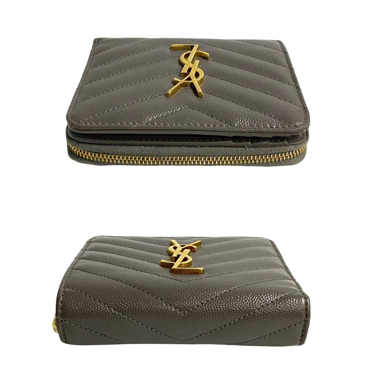 Yves Saint Laurent Yves Saint Laurent Grey Leather Size ONE SIZE - 5 Thumbnail