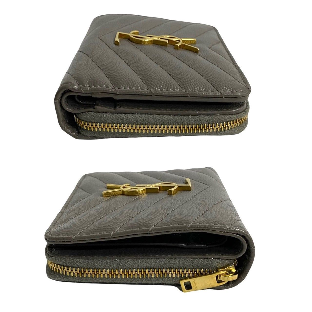 Yves Saint Laurent Yves Saint Laurent Grey Leather Size ONE SIZE - 4 Thumbnail