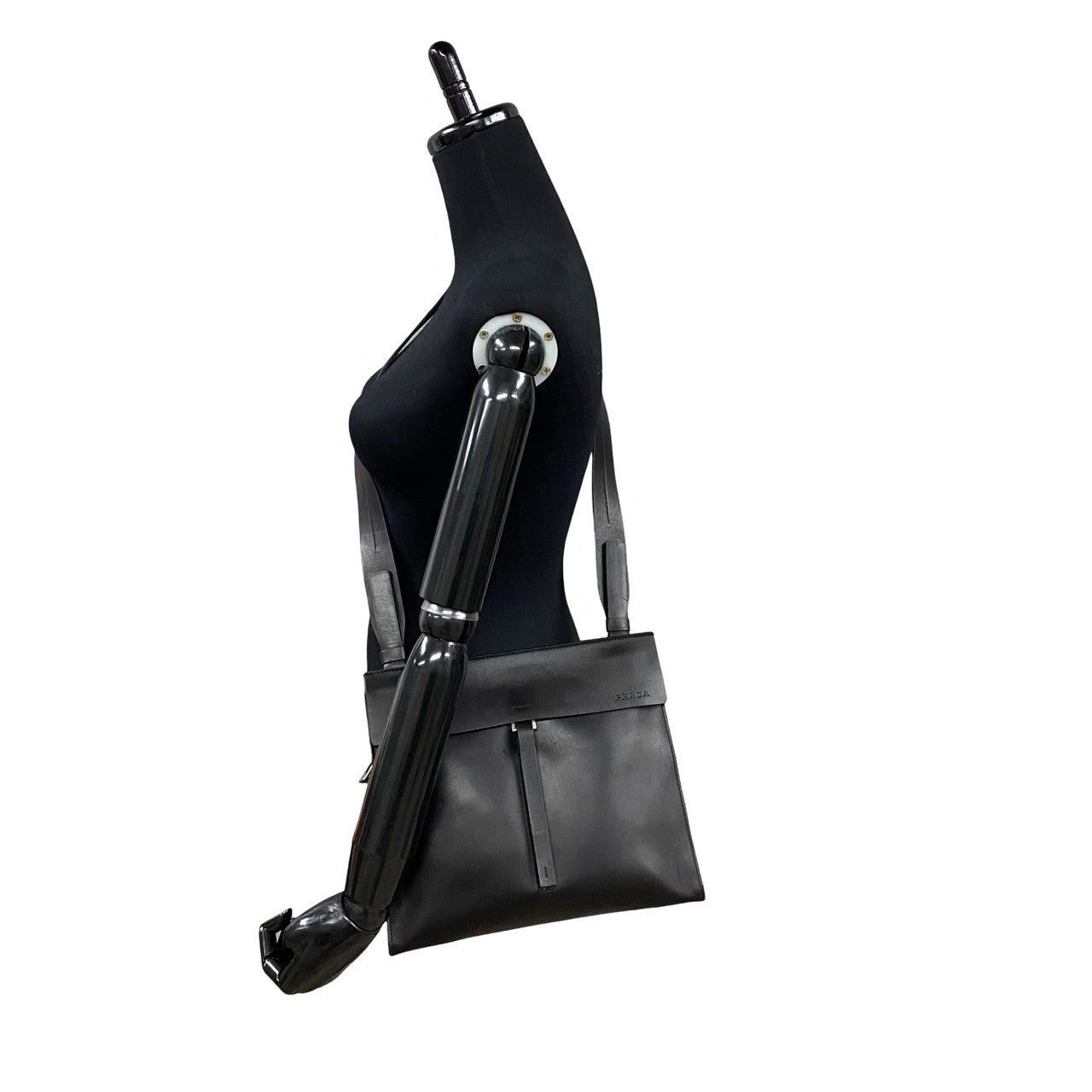 Prada Prada Shoulder Bag Black Leather Size ONE SIZE - 2 Thumbnail