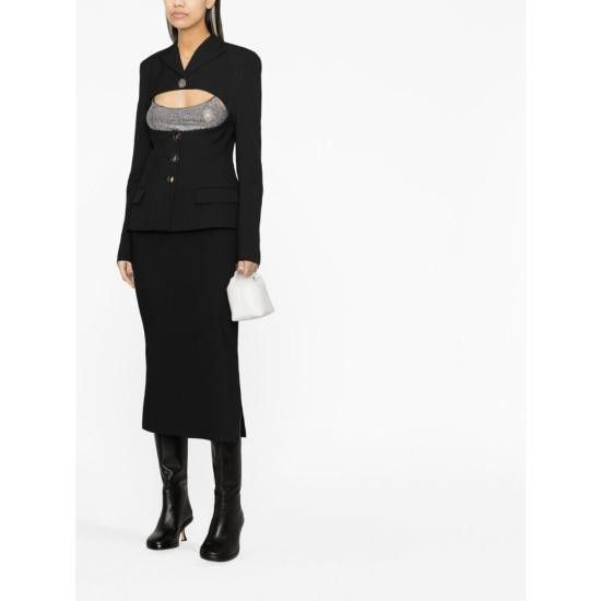 The Attico THE ATTICO Women Suit Jackets 231WCG44 E057 100 BLACK Size S / US 4 / IT 40 - 4 Thumbnail