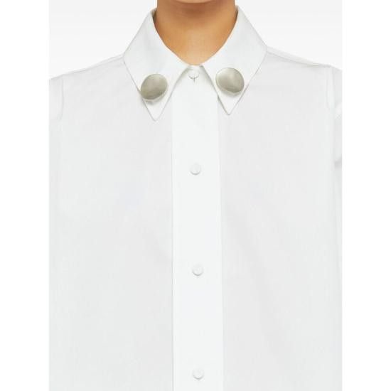 Jil Sander JIL SANDER Women Shirts J45002 J03DL0142 100 WHITE Size S / US 4 / IT 40 - 3 Thumbnail