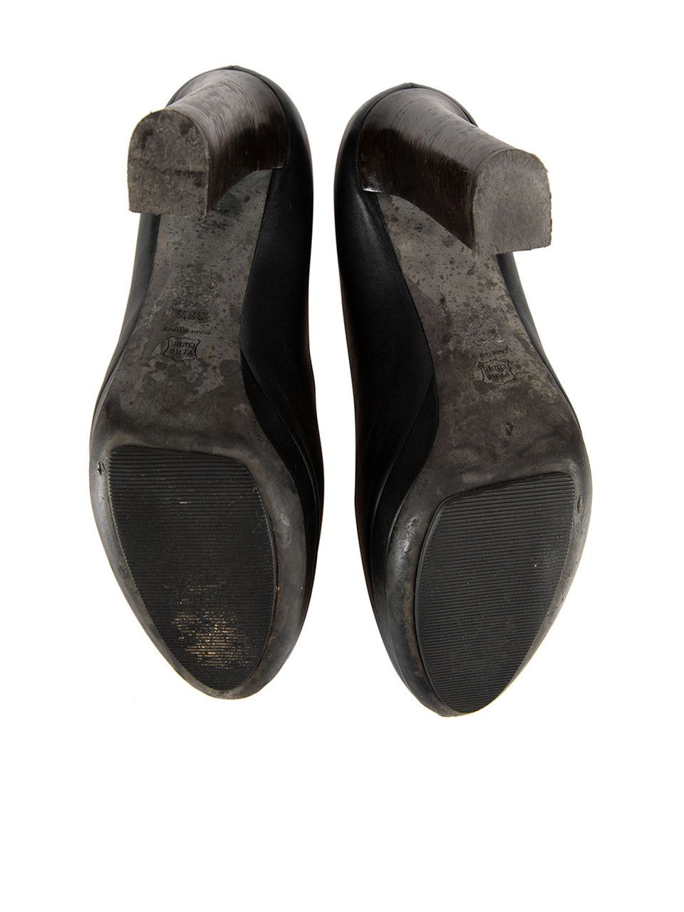 Lanvin Black Leather Platform Almond Toe Pumps Size US 8.5 / IT 38.5 - 4 Thumbnail