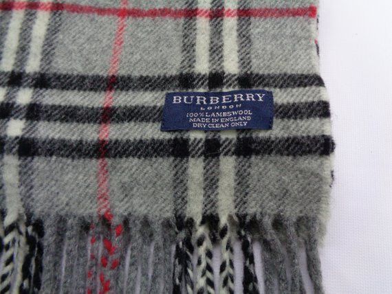 Burberrys Scarf Lambswool Vintage Burberrys Nova Check Plaid