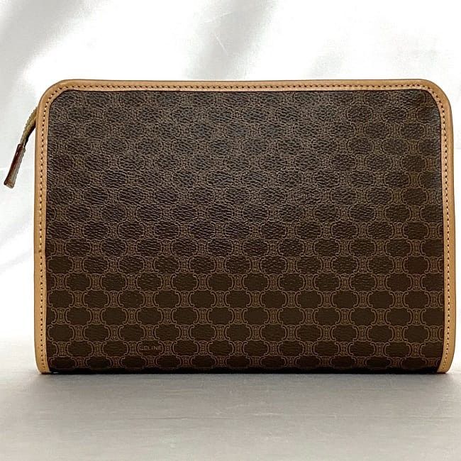 Celine CELINE Clutch Bag Brown Pvc Size ONE SIZE - 3 Thumbnail