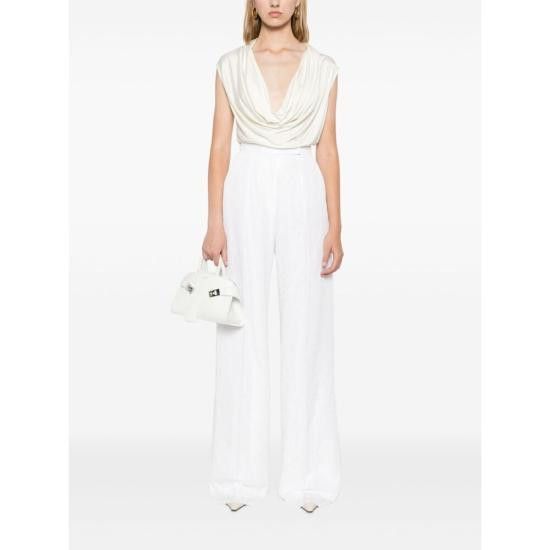 Max Mara MAX MARA Women Pants LARINGE 135 001 WHITE Size 28" / US 6 / IT 42 - 3 Thumbnail